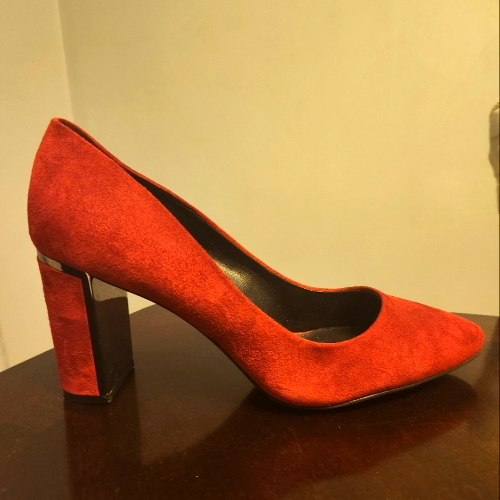 DKNY Red Suede Heels Size 10